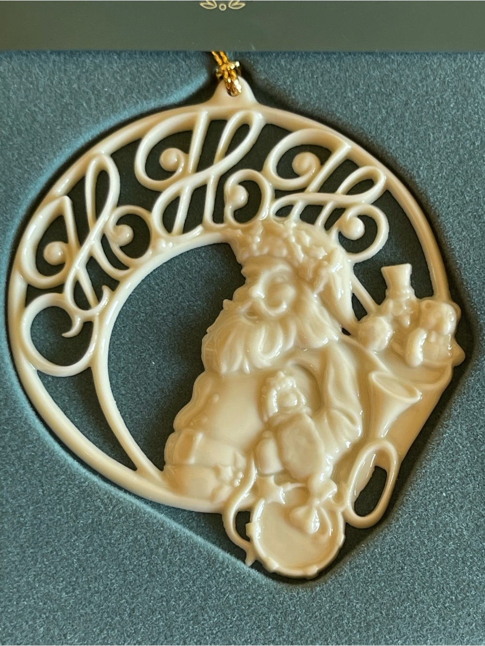 Lenox Ho Ho Ho Santa Porcelain Christmas Ornament NIB Made in USA - Picture 1 of 4